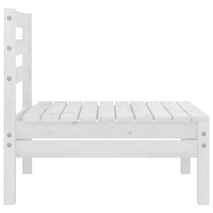 Garden Middle Sofa White Solid Wood Pine