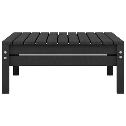 Garden Footstool Black Solid Pinewood