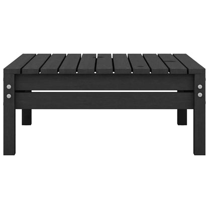 Garden Footstool Black Solid Pinewood