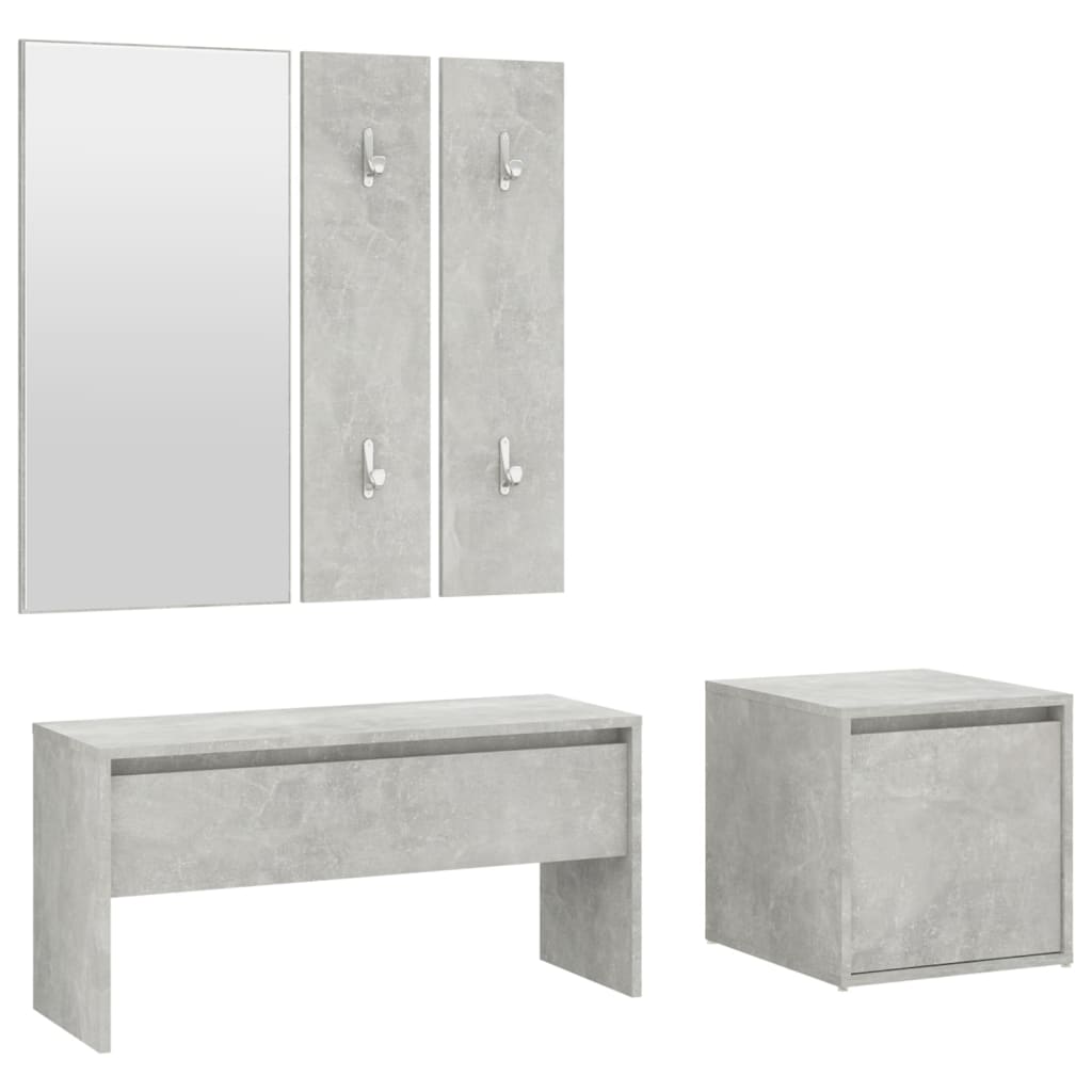 Hallway Furniture Set Concrete Grey Engineered Wood