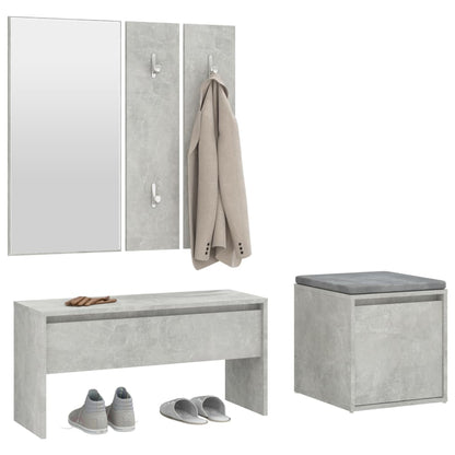 Hallway Furniture Set Concrete Grey Engineered Wood