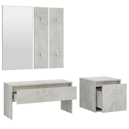 Hallway Furniture Set Concrete Grey Engineered Wood