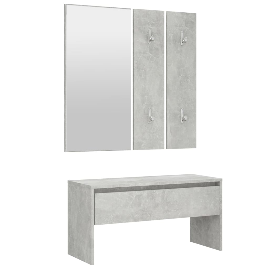 Hallway Furniture Set Concrete Grey Engineered Wood