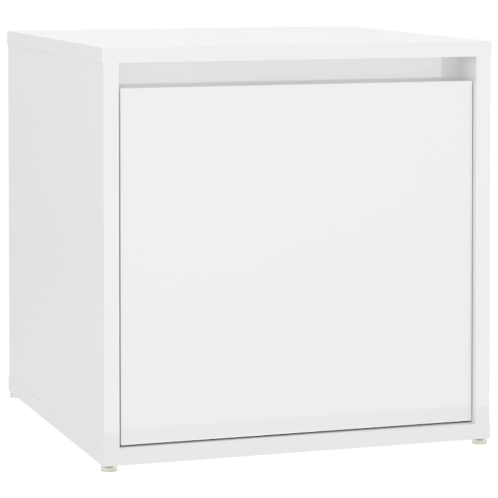 Hallway Furniture Set High Gloss White Engineered Wood