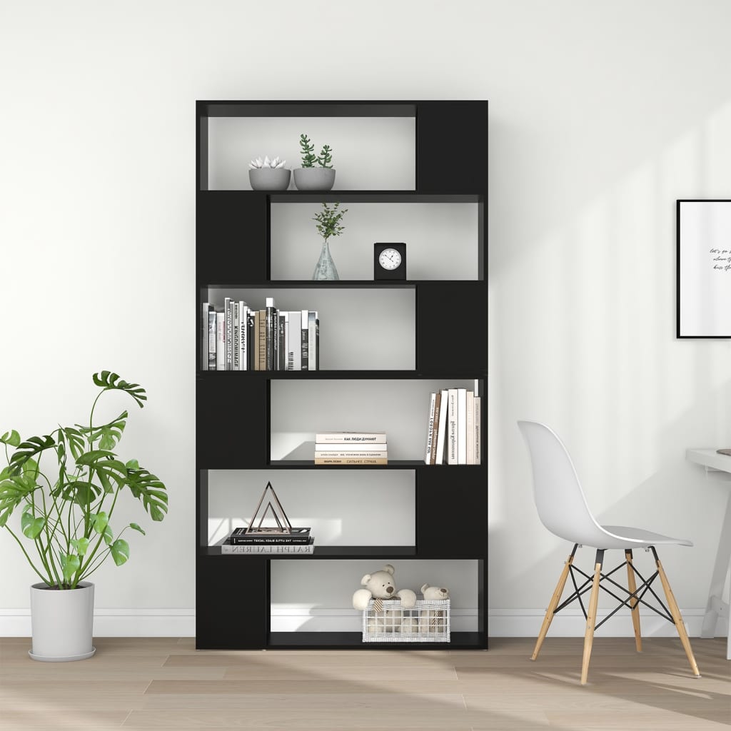 Book Cabinet Room Divider Black 100x24x188 cm