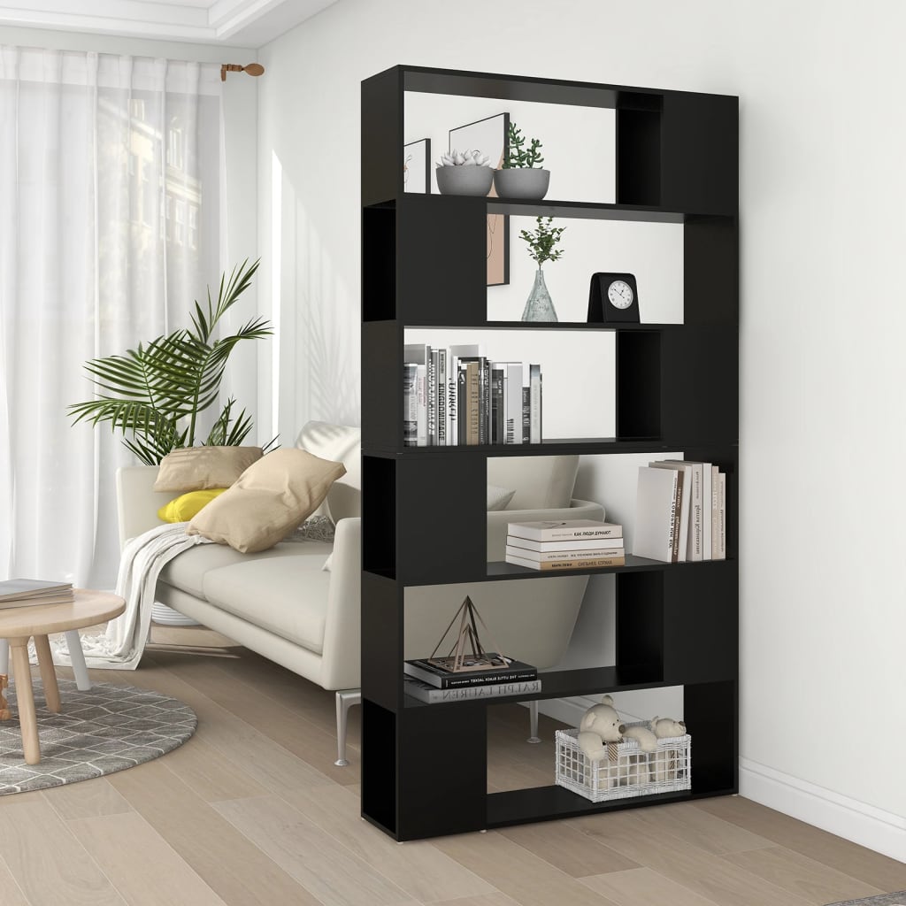 Book Cabinet Room Divider Black 100x24x188 cm