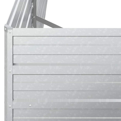Garden Raised Bed 160x80x77 cm Galvanized Steel Silver
