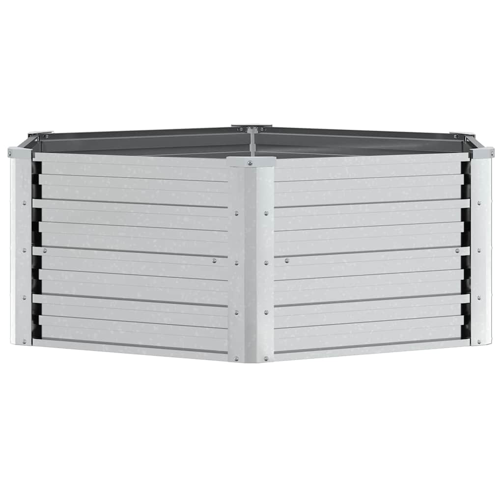 Garden Raised Bed 129x45 cm Galvanized Steel Silver