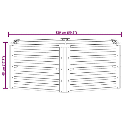 Garden Raised Bed 129x45 cm Galvanized Steel Silver