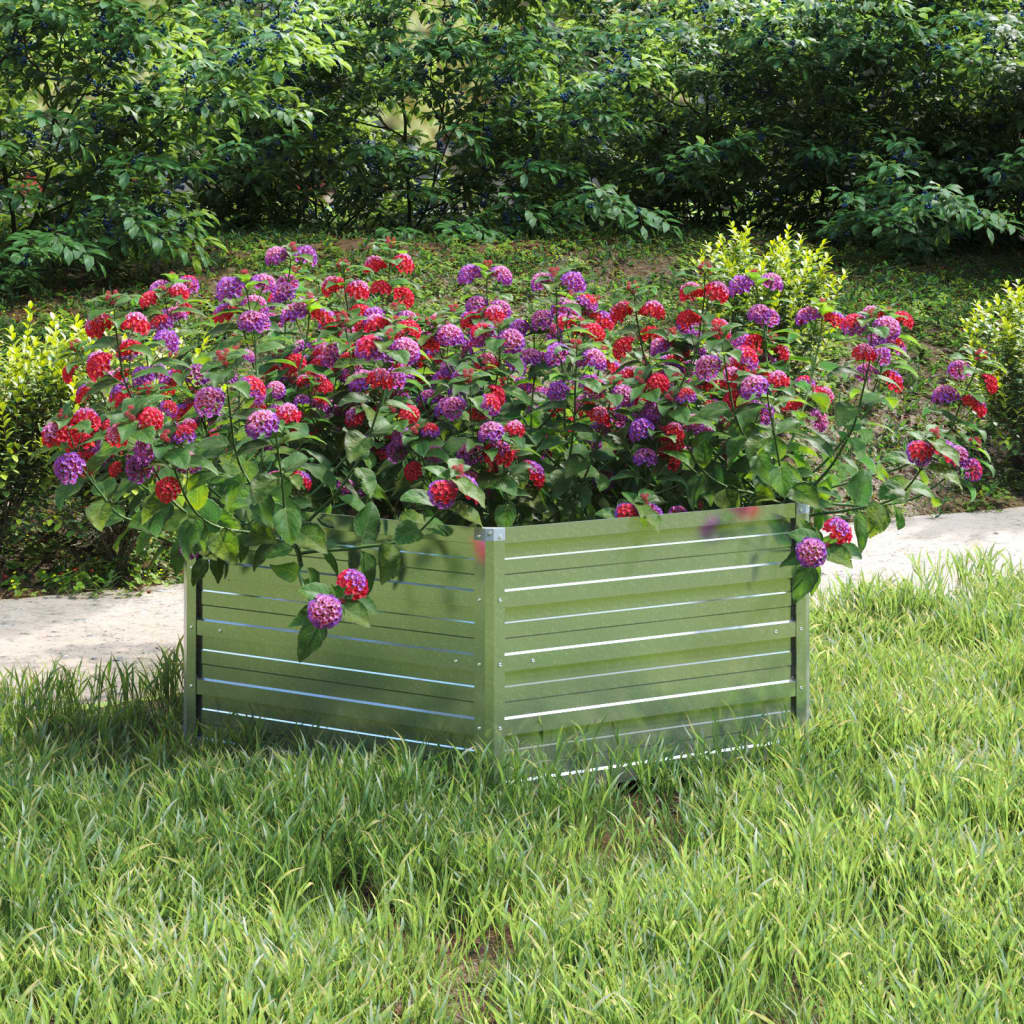 Garden Raised Bed 129x45 cm Galvanized Steel Silver