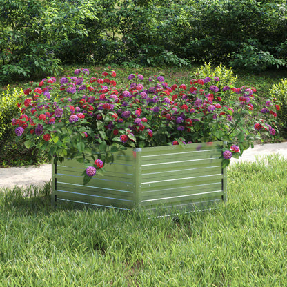 Garden Raised Bed 129x45 cm Galvanized Steel Silver