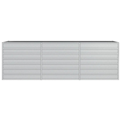 Garden Raised Bed 240x80x77 cm Galvanized Steel Silver