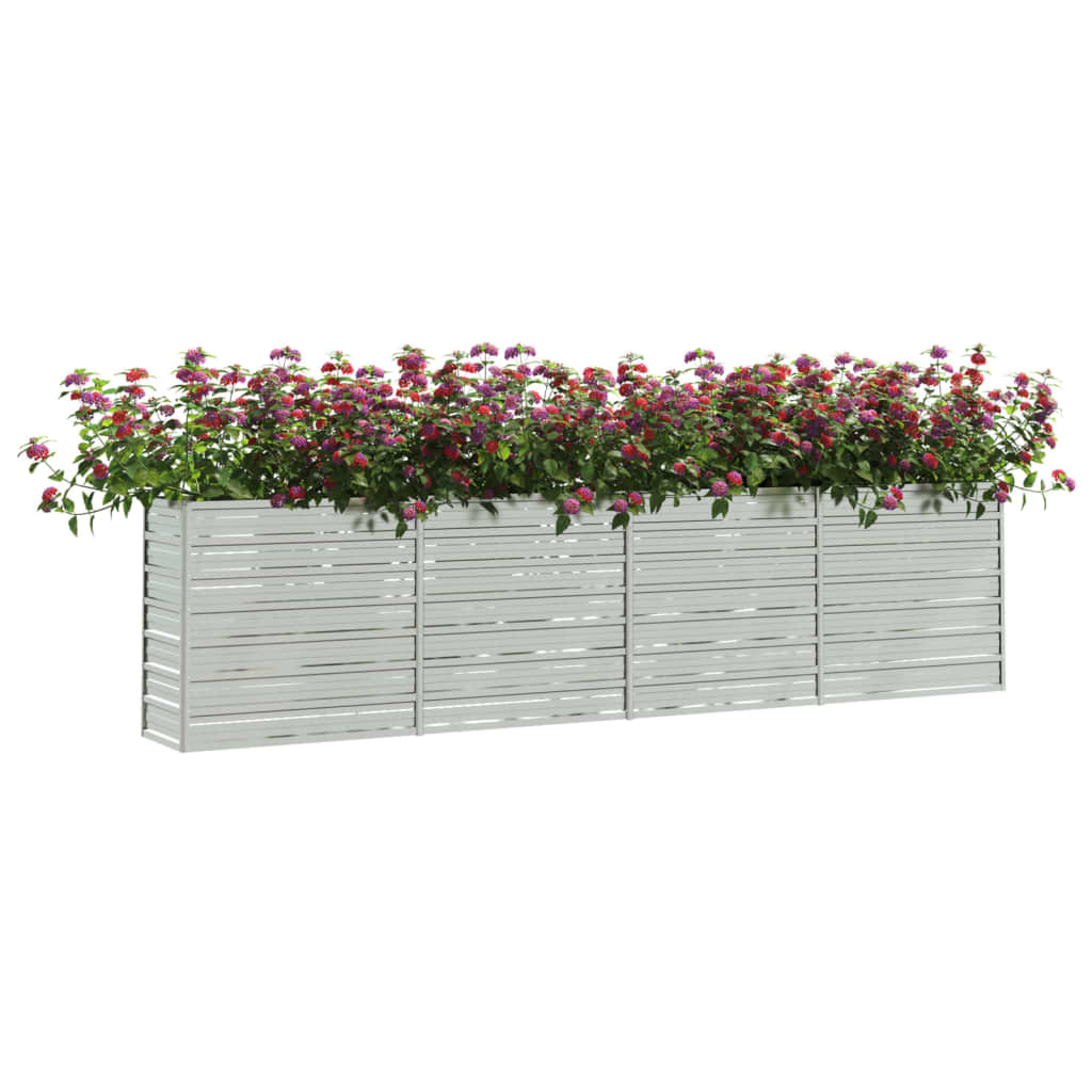 Garden Raised Bed 320x40x77 cm Galvanized Steel Silver