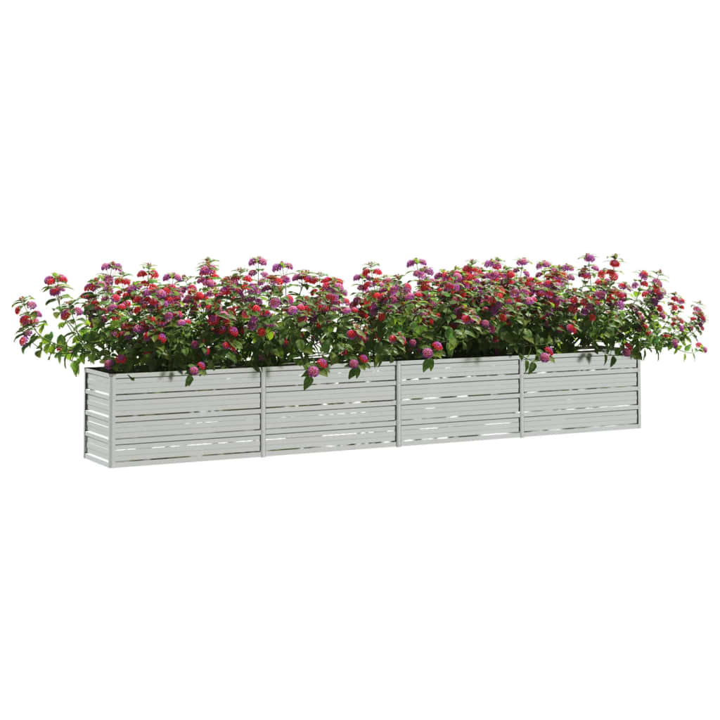 Garden Raised Bed 320x40x45 cm Galvanized Steel Silver