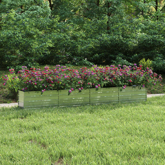 Garden Raised Bed 320x40x45 cm Galvanized Steel Silver