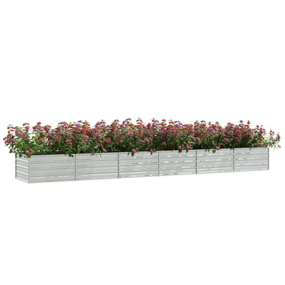 Garden Raised Bed 480x80x45 cm Galvanized Steel Silver