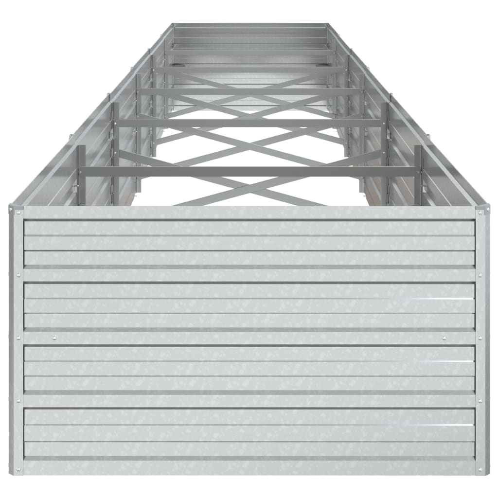 Garden Raised Bed 480x80x45 cm Galvanized Steel Silver