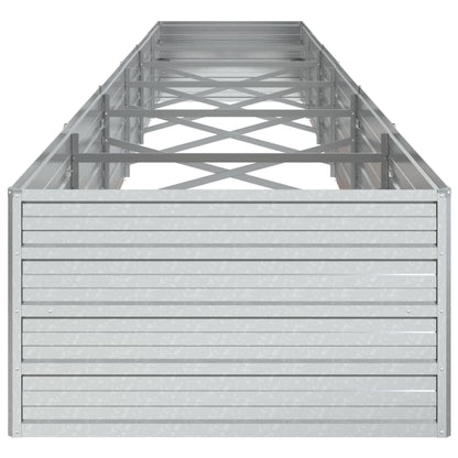 Garden Raised Bed 480x80x45 cm Galvanized Steel Silver