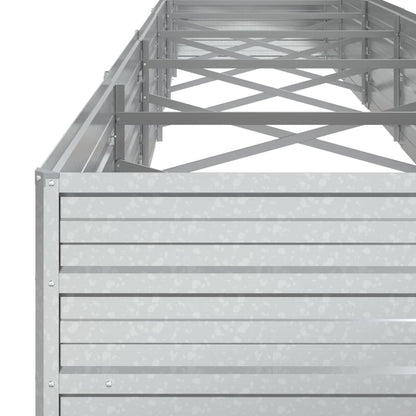 Garden Raised Bed 480x80x45 cm Galvanized Steel Silver