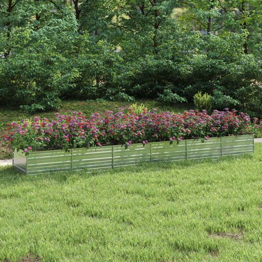 Garden Raised Bed 480x80x45 cm Galvanized Steel Silver