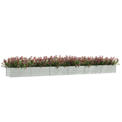 Garden Raised Bed 600x80x45 cm Galvanized Steel Silver