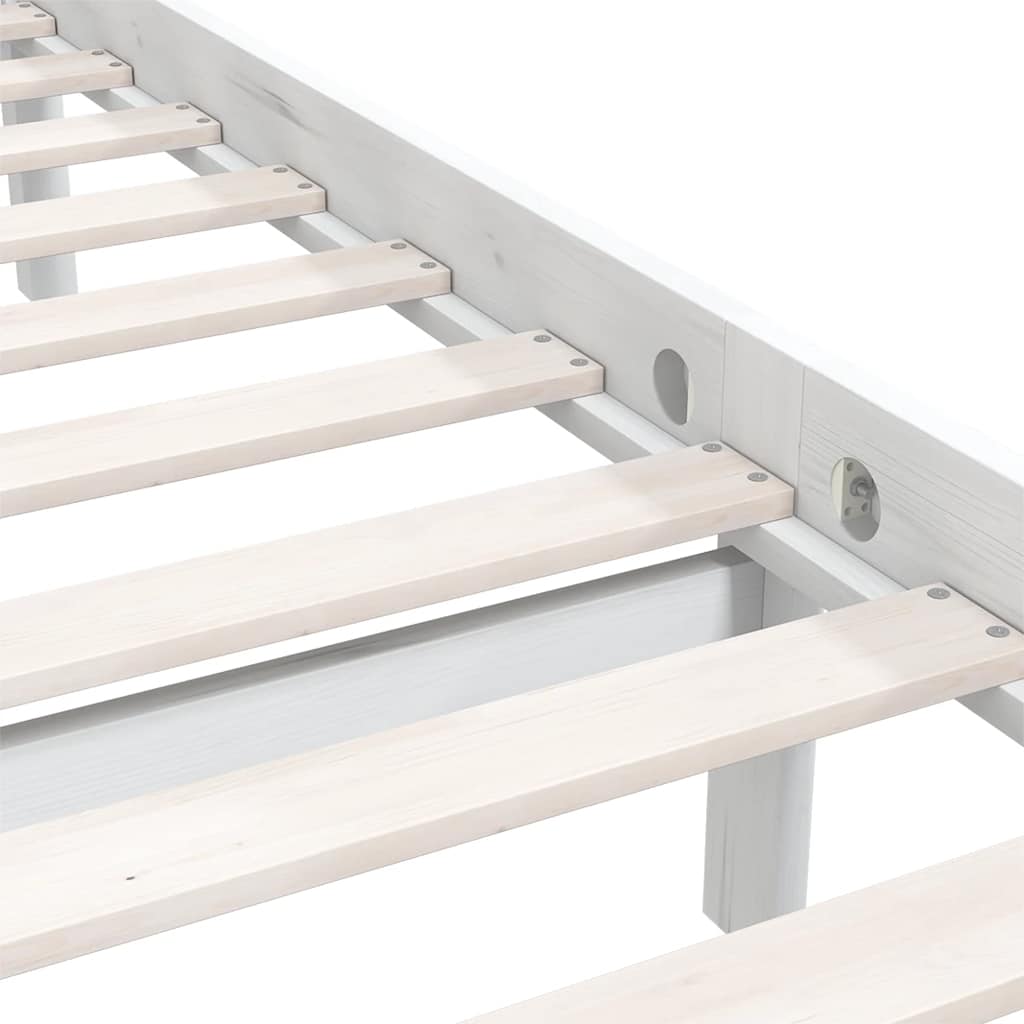 810068 vidaXL Bed Frame without Mattress White Solid Wood 90x200 cm