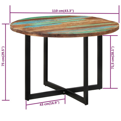 Dining Table 110x75 cm Solid Wood Reclaimed