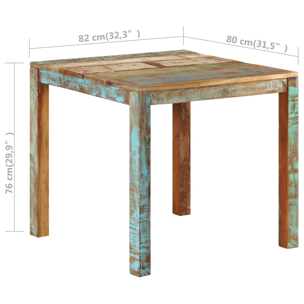 Dining Table 82x80x76 cm Solid Reclaimed Wood