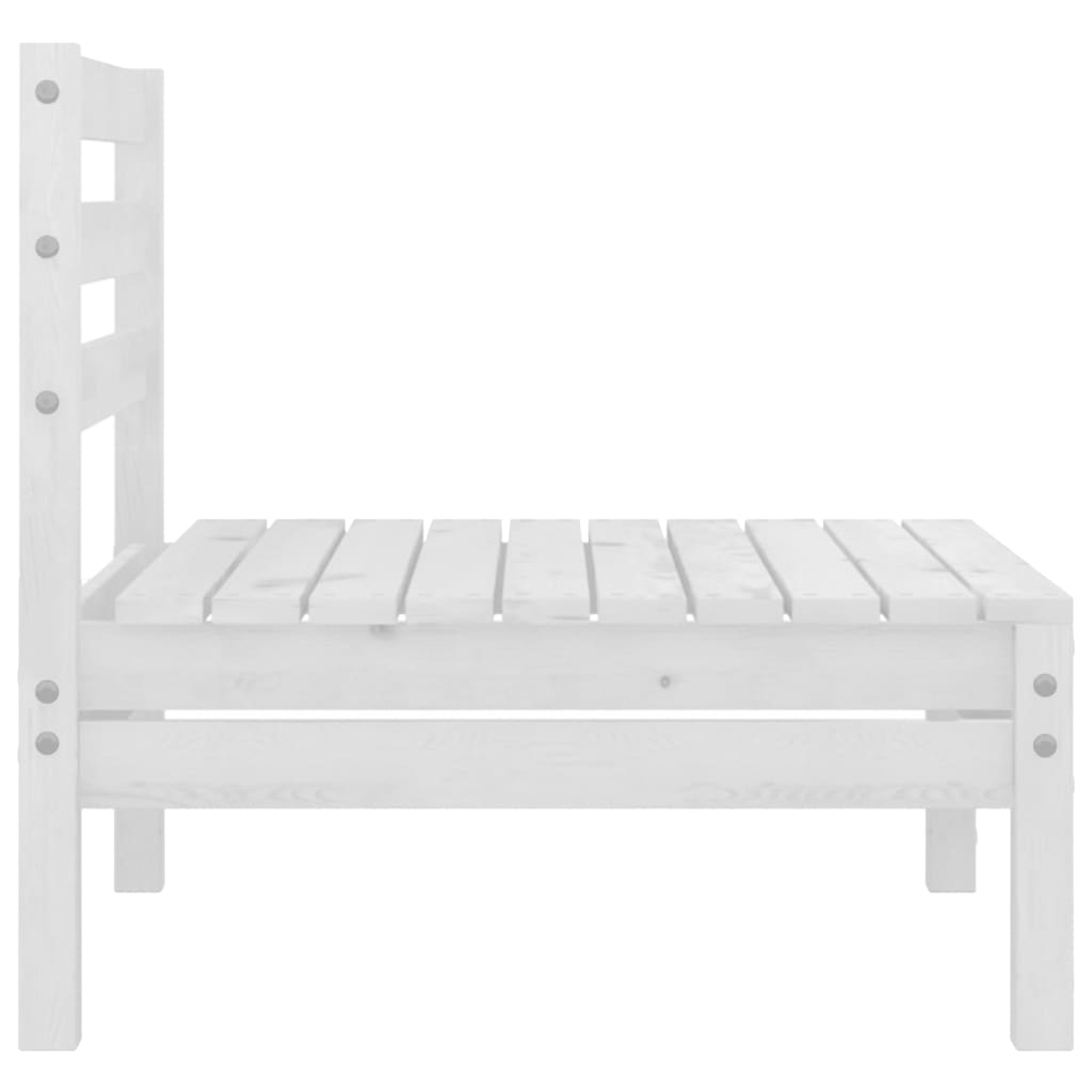 Garden 2-Seater Sofa White Solid Pinewood