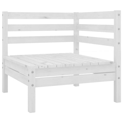 3 Piece Garden Lounge Set White Solid Pinewood