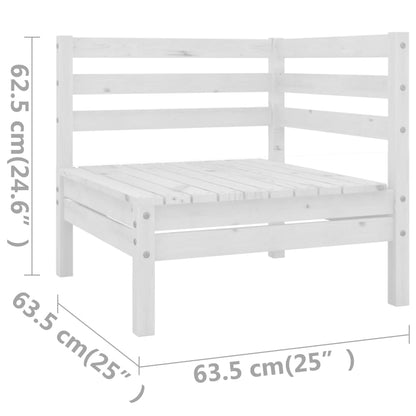 3 Piece Garden Lounge Set White Solid Pinewood