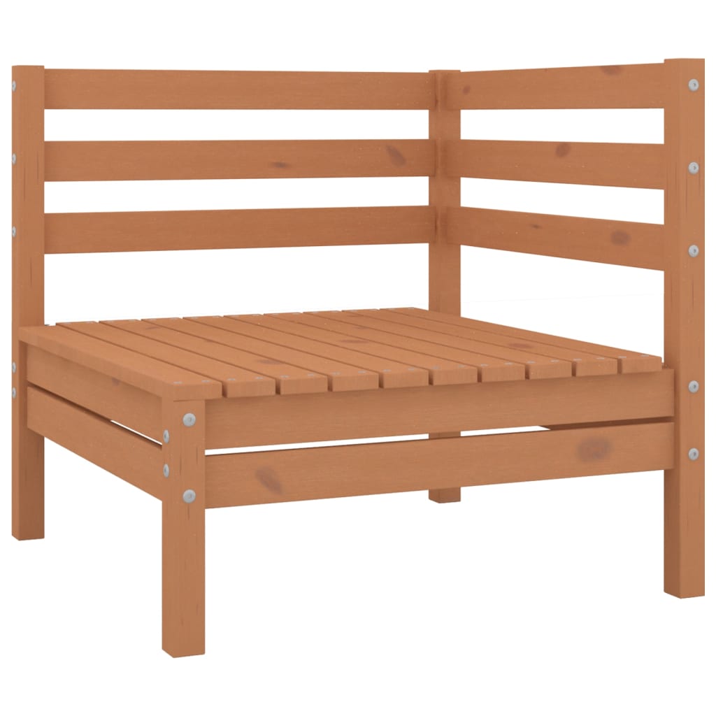 5 Piece Garden Lounge Set Honey Brown Solid Pinewood