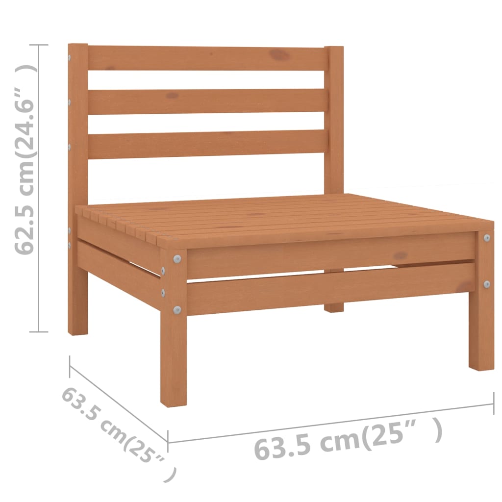 5 Piece Garden Lounge Set Honey Brown Solid Pinewood