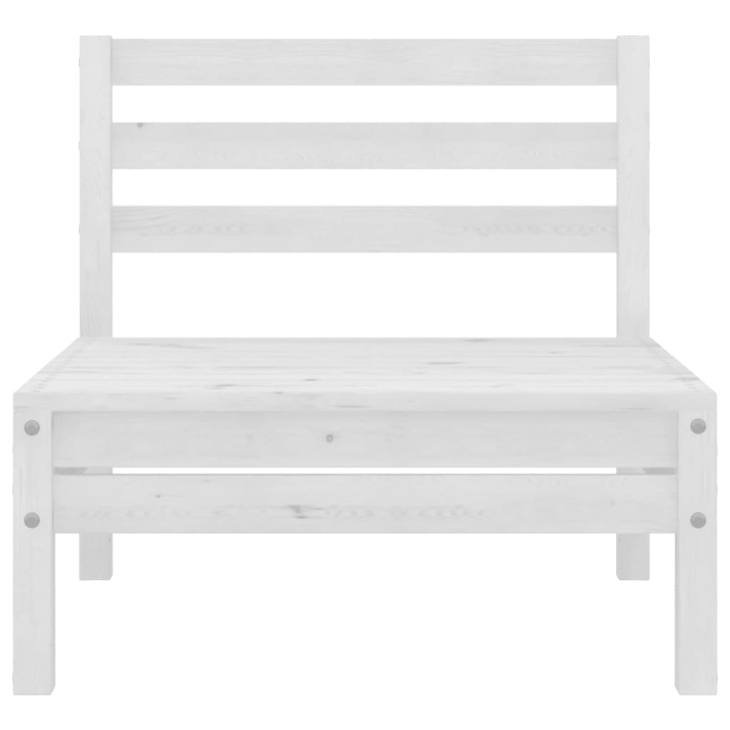 9 Piece Garden Lounge Set White Solid Pinewood