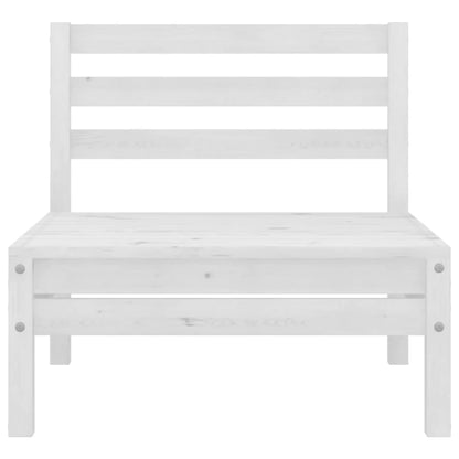 6 Piece Garden Lounge Set White Solid Pinewood
