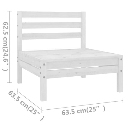 4 Piece Garden Lounge Set White Solid Pinewood