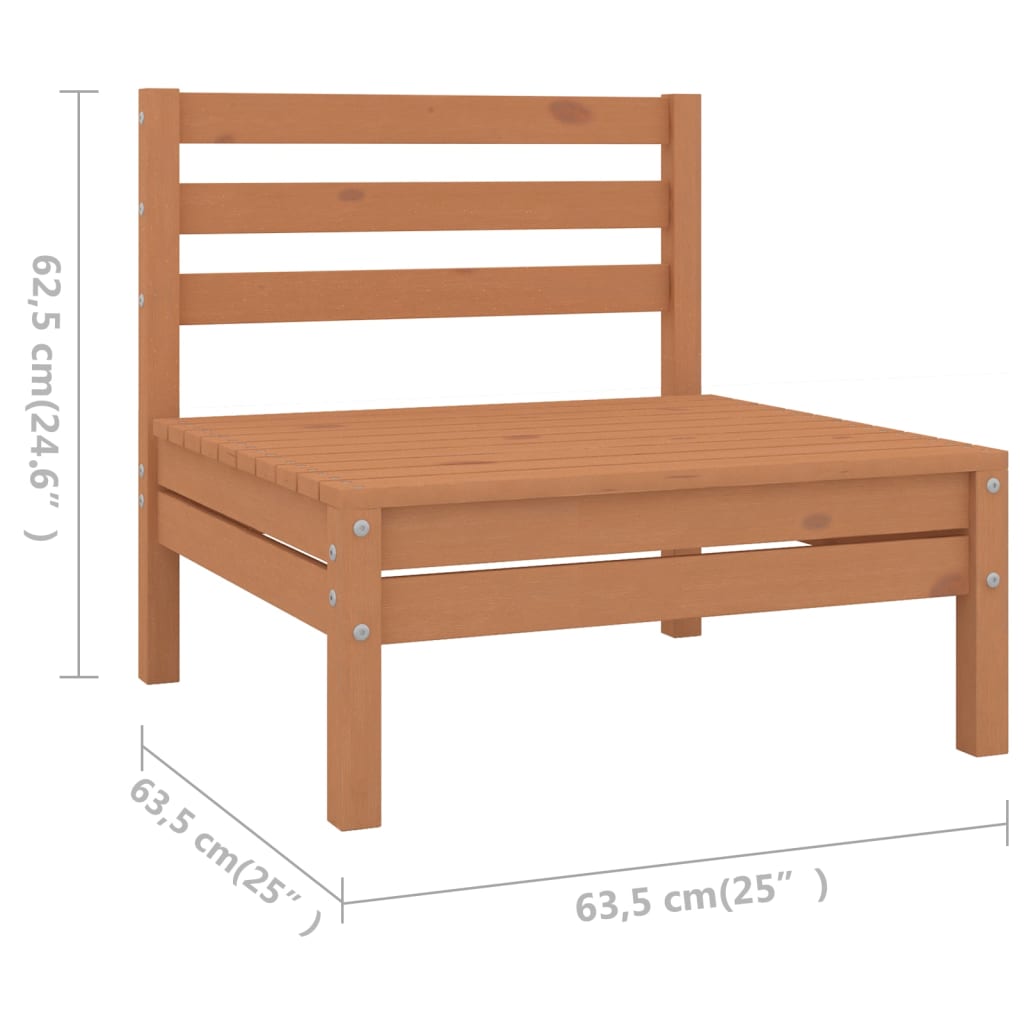 5 Piece Garden Lounge Set Solid Pinewood Honey Brown