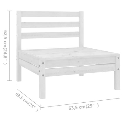 6 Piece Garden Lounge Set Solid Pinewood White