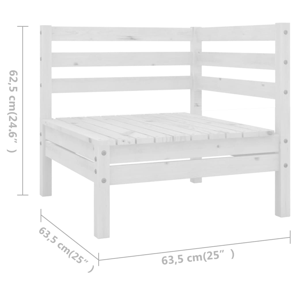 8 Piece Garden Lounge Set Solid Pinewood White