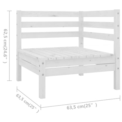 7 Piece Garden Lounge Set Solid Pinewood White