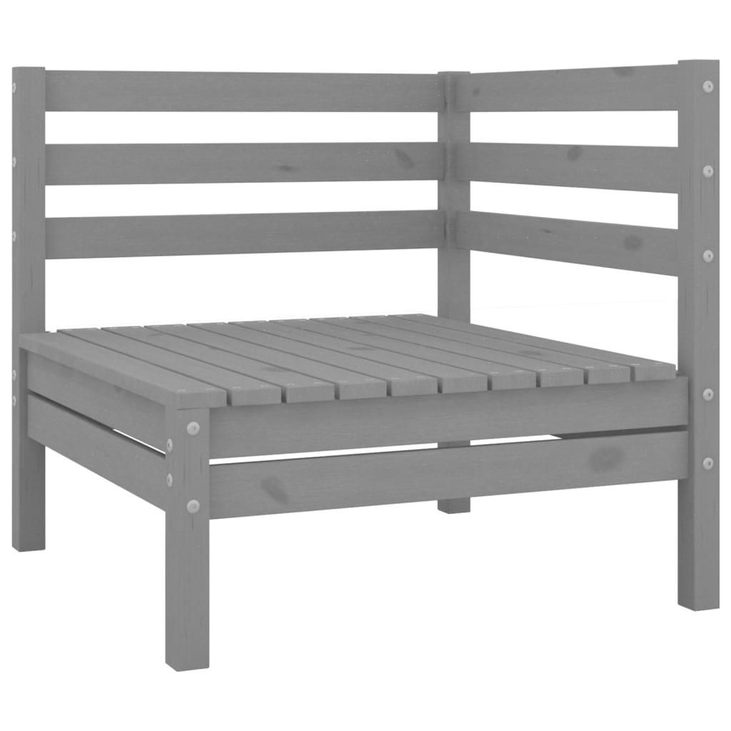 13 Piece Garden Lounge Set Grey Solid Wood Pine