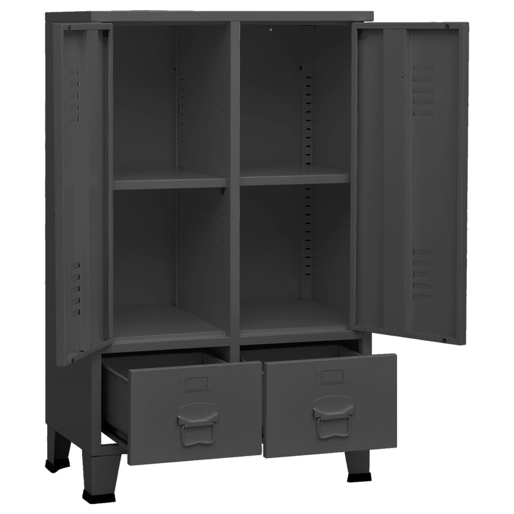 Industrial Wardrobe Anthracite 67x35x107 cm Steel