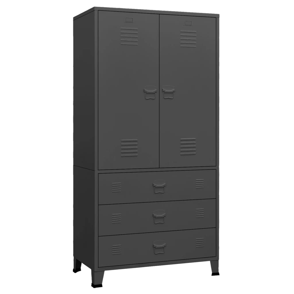 Industrial Wardrobe Anthracite 90x50x180 cm Metal