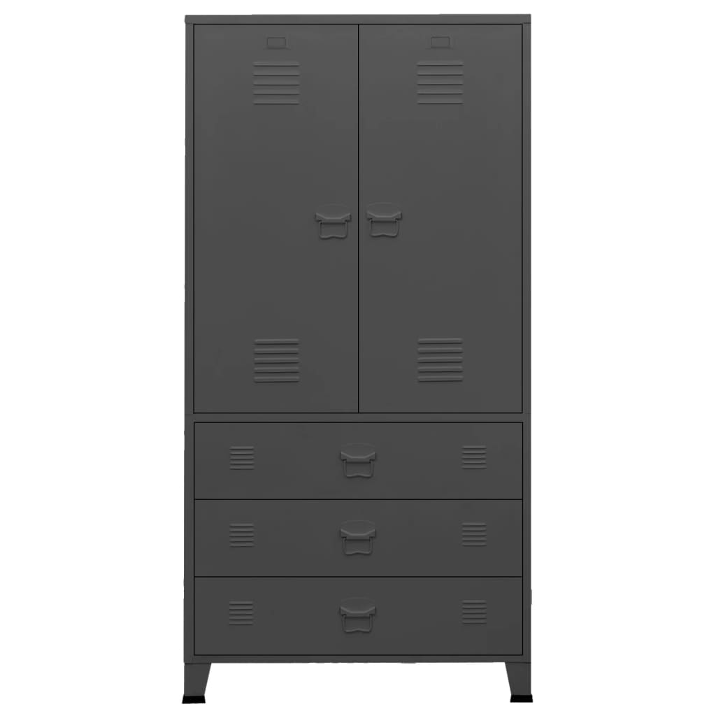 Industrial Wardrobe Anthracite 90x50x180 cm Metal