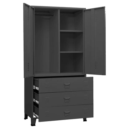 Industrial Wardrobe Anthracite 90x50x180 cm Metal