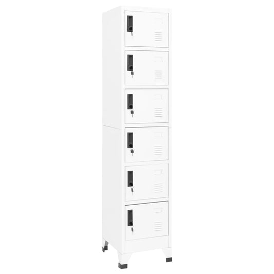 Locker Cabinet White 38x40x180 cm Steel