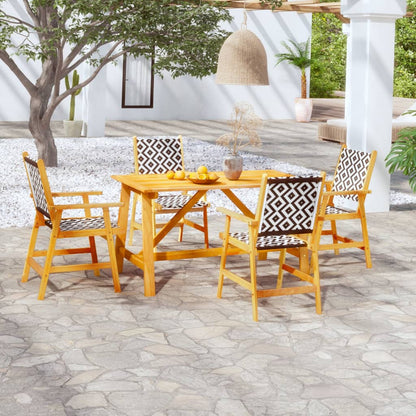 5 Piece Garden Dining Set Solid Acacia Wood