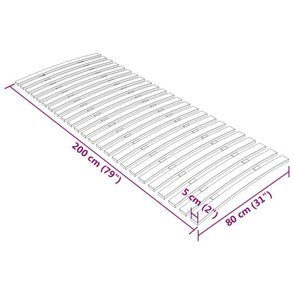 Bed Slats Replacement with 24 Slats 80x200 cm