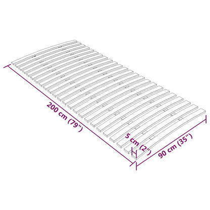 Bed Slats Replacement with 24 Slats 90x200 cm
