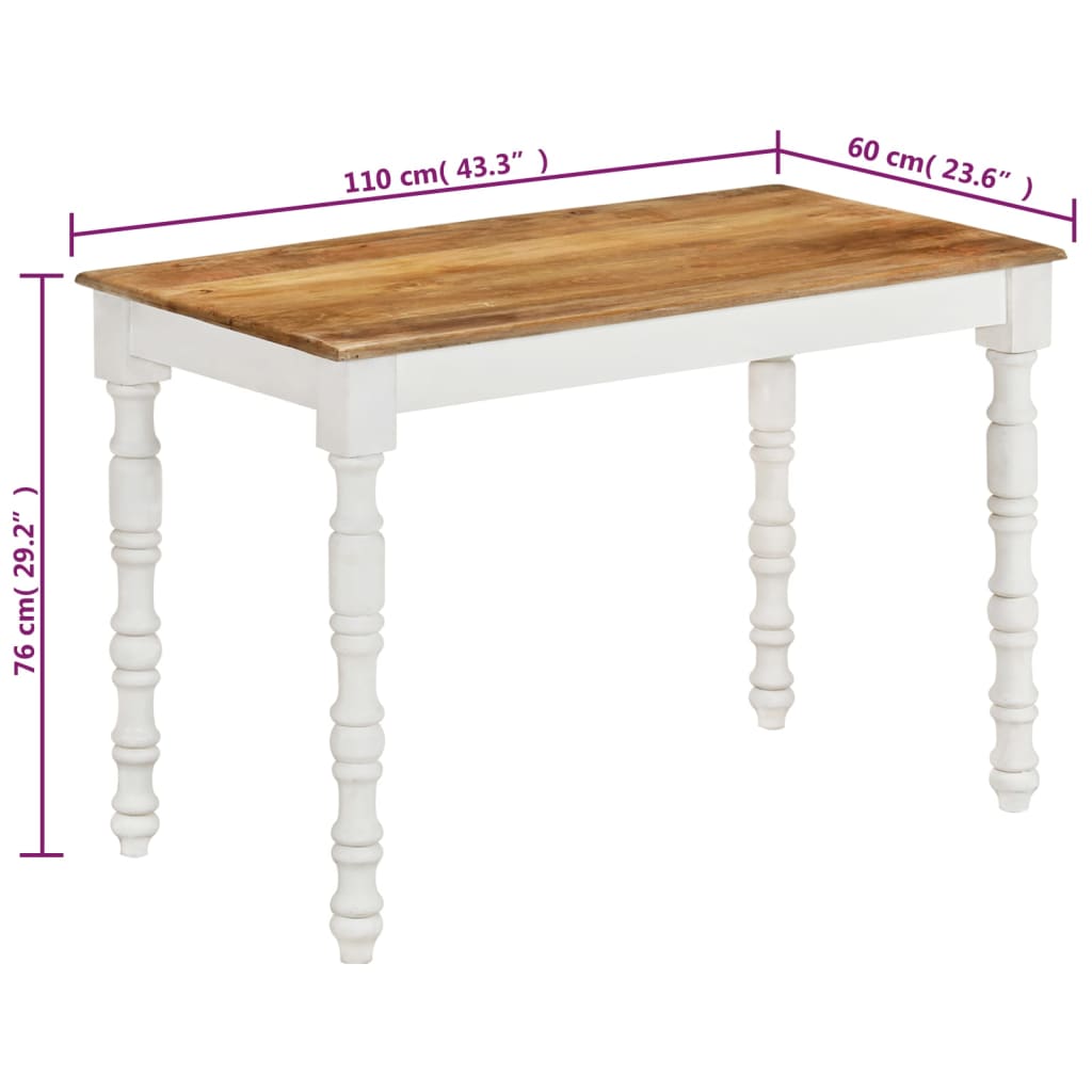 Dining Table 110x60x76 cm Solid Wood Mango